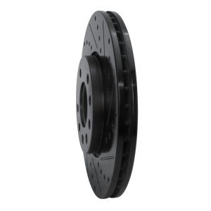 Cadillac BLS Brake Rotor (1) - Front Right - R1 Concepts - Drilled & Slotted - Black - `03-`11